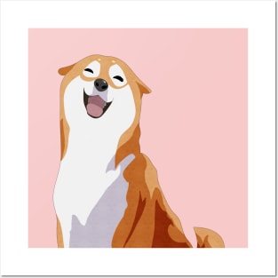 Happy Shiba Inu Posters and Art